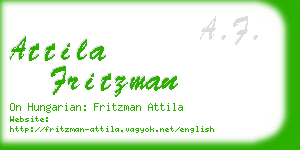 attila fritzman business card